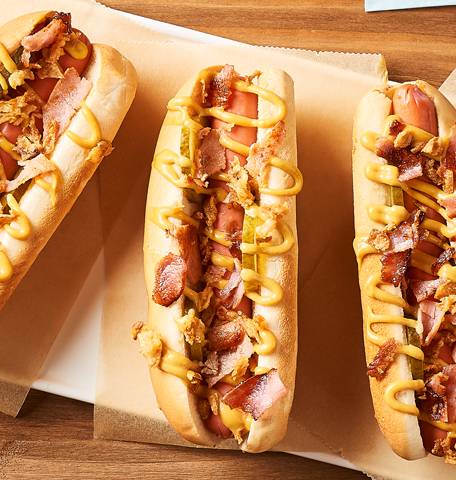 Hot dog bacon