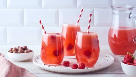 Ice tea à la fraise et framboise