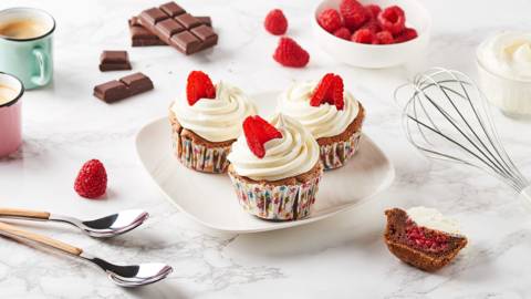 Cupcakes chocolat - framboises