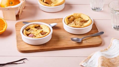 Clafoutis individuels rhubarbe et vanille