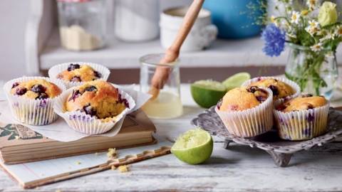 Muffins aux myrtilles et yaourt