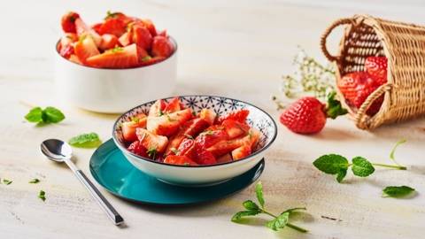 Salade de fraises et menthe