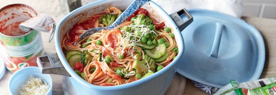 Spaghetti aux légumes du jardin
