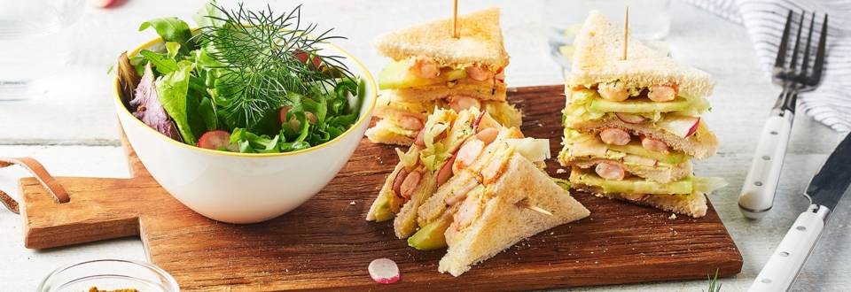 Club sandwich aux crevettes