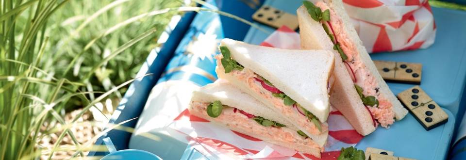 Club sandwich radis-truite-cresson