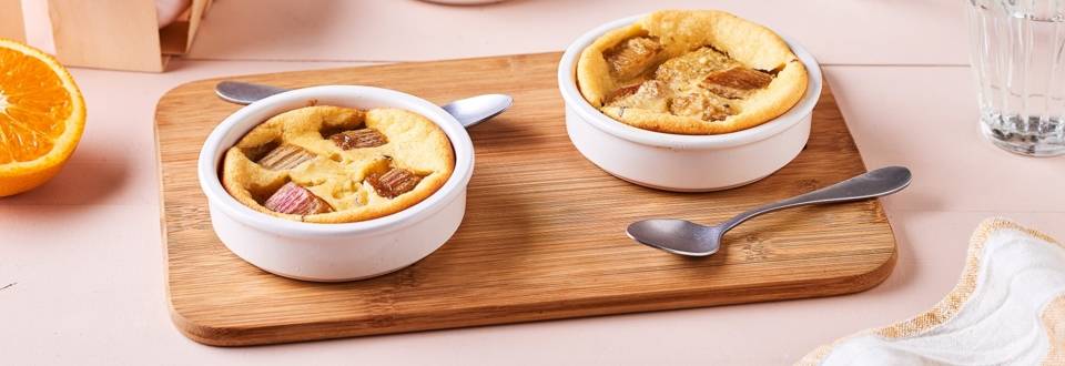 Clafoutis individuels rhubarbe et vanille 