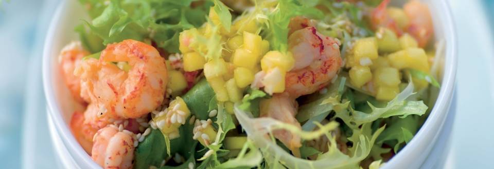 Salade de crevettes et mangue