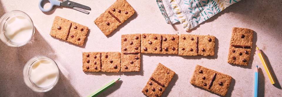 Ludiques, gourmands et faciles à réaliser, ces biscuits sablés en forme de dominos feront leur effet !